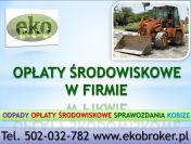 Obliczenie opłaty środowiskowej, cena, tel. 502-032-782. Wykaz, raport do urzędu