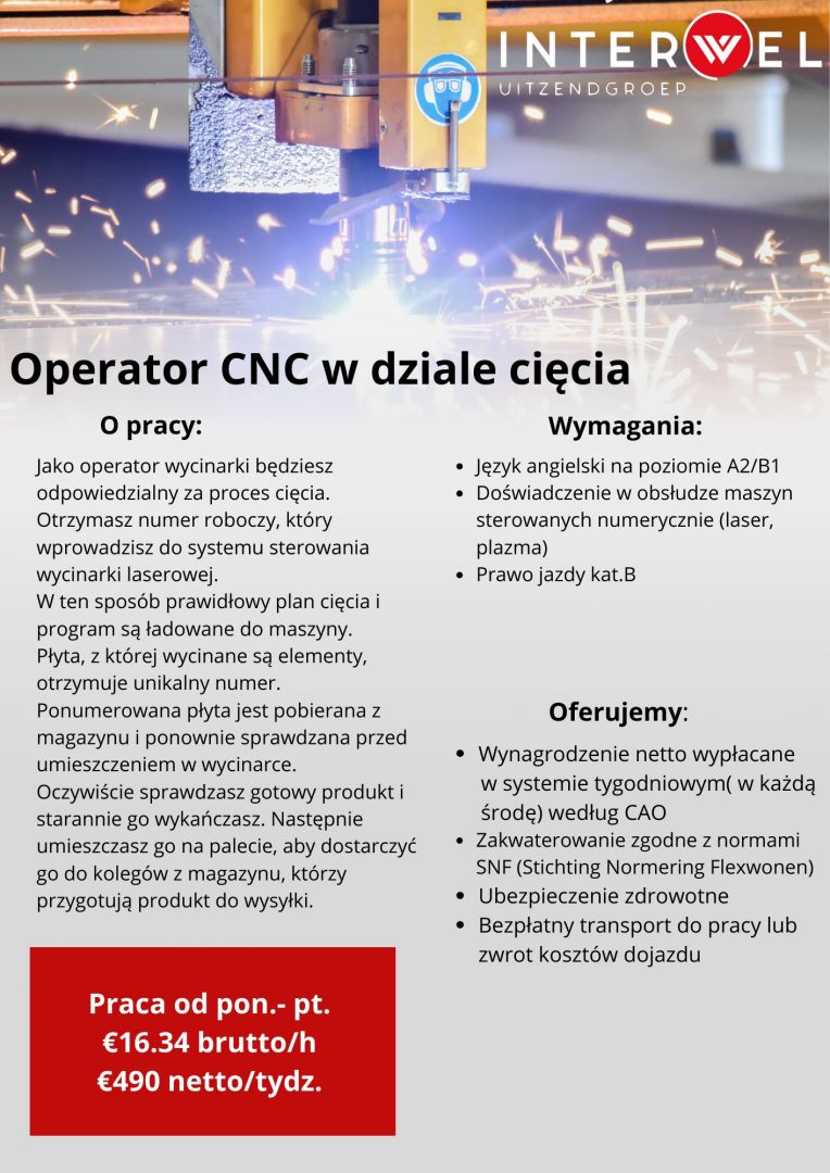 operator CNC w dziale cięcia zwolle - Zdjęcie 1