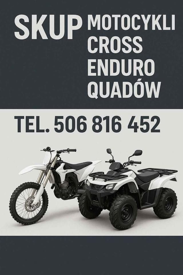 SKUP MOTOCYKLI CROSS CROSSÓW CROSSY ENDURO QUADY ATV -SPRAWNYCH I USZKODZONYCH Opole - Zdjęcie 1