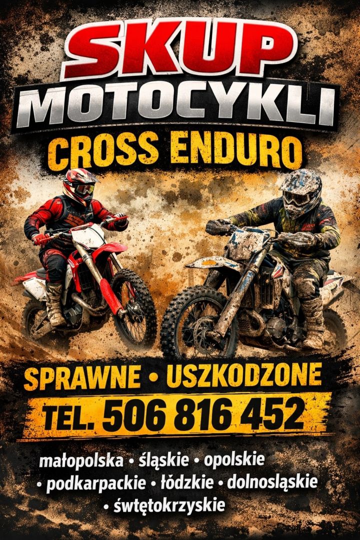 SKUP MOTOCYKLI CROSS CROSSÓW CROSSY ENDURO QUADY ATV -SPRAWNYCH I USZKODZONYCH Opole - Zdjęcie 1