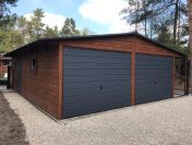 Garaże drewnopodobne i akrylowe 6m x 6m z blachodachówką