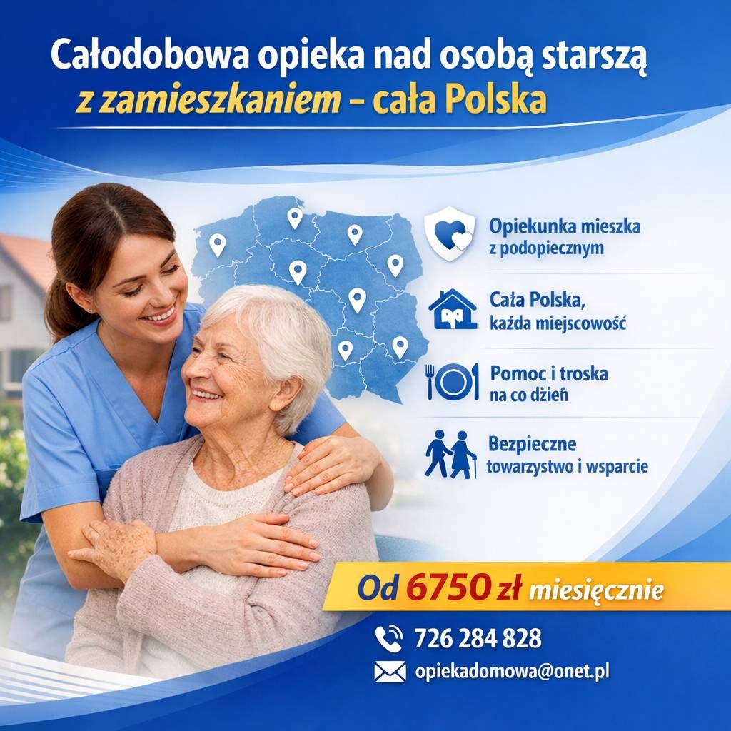 Całodobowa opieka z zamieszkaniem dla seniora - Polska cała Polska - Zdjęcie 1