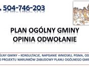 Plan Ogólny Gminy, odwołanie od warunków zabudowy, pismo