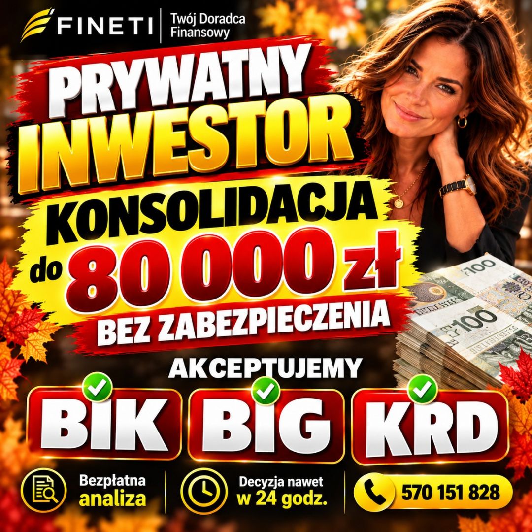 Konsolidacja BIK/BIG/KRD/ZUS/US – Prywatny inwestor do 80 tys Opole - Zdjęcie 1